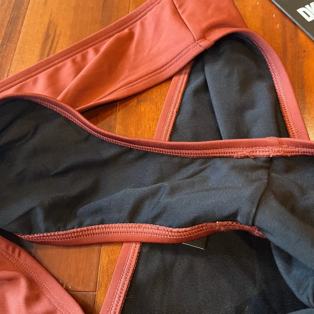 DKNY Bikini Bottom Swim Terracotta Rust‎ Brown Solid UPF New NWT Size XL